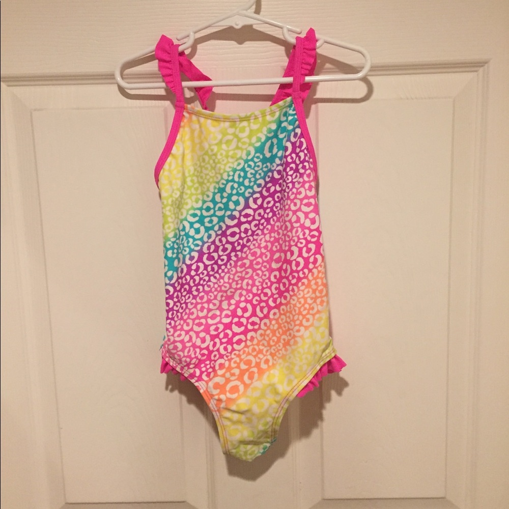 Multi color one piece girls size 6 swimsuit.